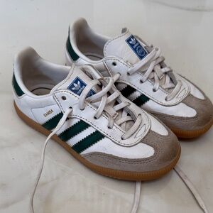 Adidas Kids Samba White and Green Sneakers